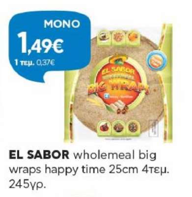 EL SABOR wholemeal big wraps