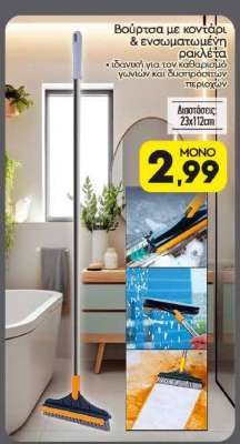 Βούρτσα με κοντάρι & ενσωματωμένη ρακλέτα