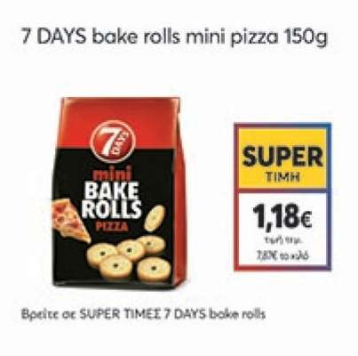 7 DAYS bake rolls mini pizza 150g