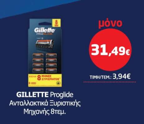 GILLETTE Proglide Ανταλλακτικά Ξυριστικής Μηχανής 8τεμ.