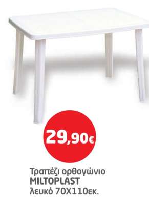 Τραπέζι ορθογώνιο MILTOPLAST